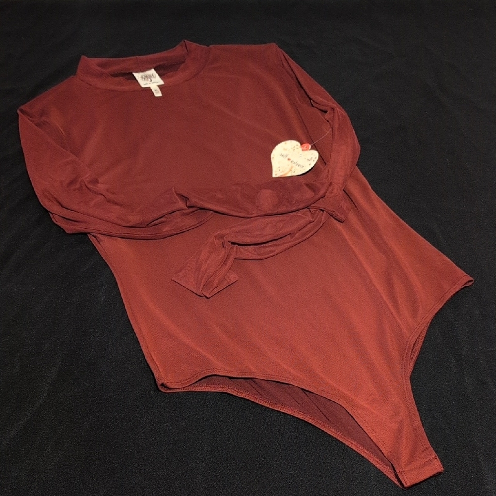 Self esteem Maroon Long Sleeve Bodysuit size XL